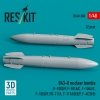 RESKIT RS48-0588 B43-0 nuclear bombs (2 pcs) (F-100D/F, F-101A/C, F-104A/C, F-105D/F, FB-111A, F-111A/D/E/F, F-4C/D/E) (3D Printed) (1/48)